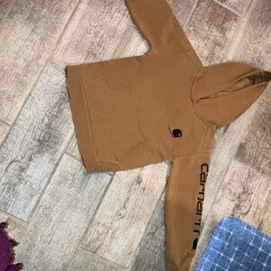 Carhartt Brown/Tan Logo Hooded Work Sweatshirt